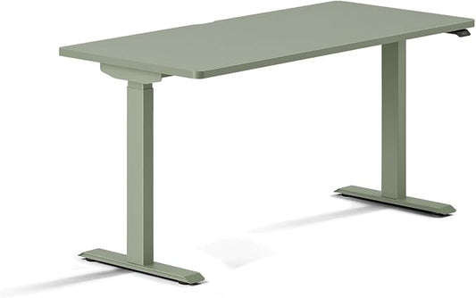 Branch Duo Standing Desk 58 Inches - Adjustable Standing Desk with 20” Range - OLED Control Panel - Frameless Design & Compact Size Suitable for Many Spaces - Sage Top - Sage Base