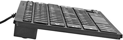 iKKEGOL USB Mini Slim Wired 78 Key Small Super Thin Compact Keyboard for Desktop Laptop PC Win 7 Mac (Black)