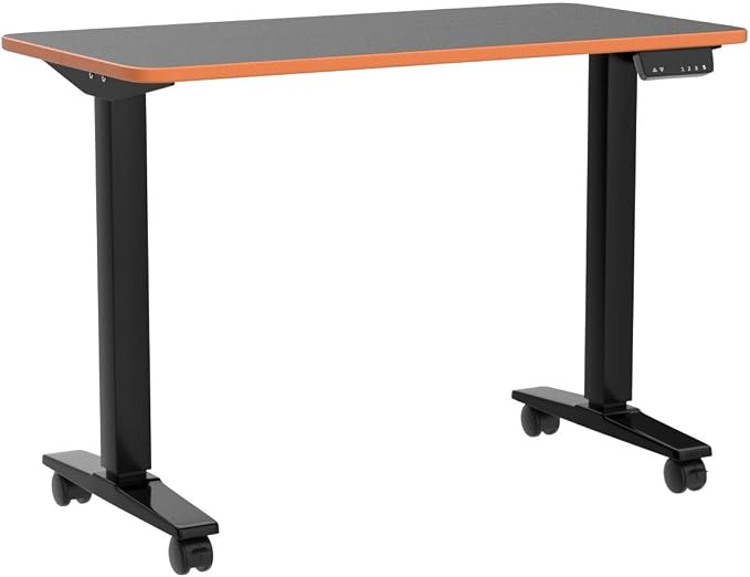 Monomi Height Adjustable Electric Standing Desk, 48 x 24 Inches Sit Stand up Desk, Memory Computer Home Office Desk (Black Frame+ Black Top)