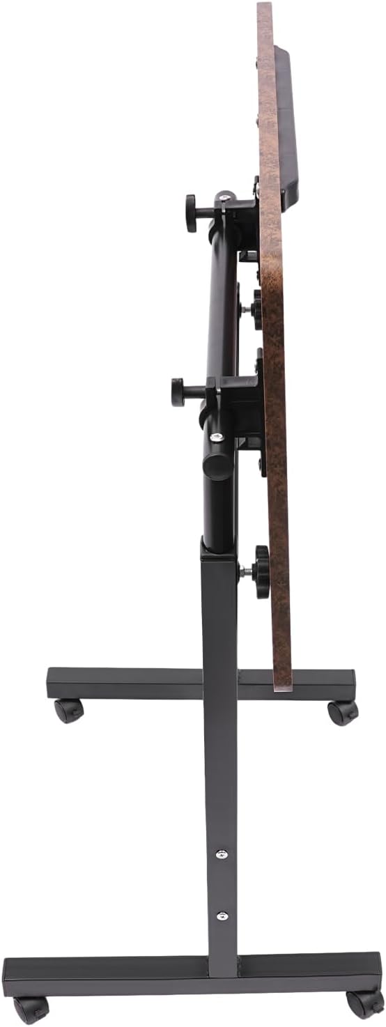 Small Mobile Standing Desk, 24" L×16" W Mobile Office Table, Rolling Laptop Table with 180° Flip, 32-47in Adjustable Height Desk for Small Spaces Home Offices