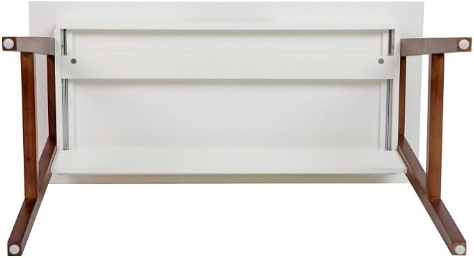 Flash Furniture Darla Computer Desk - White Home Office Desk with Storage Drawer - 42" Long Writing Desk for Bedroom