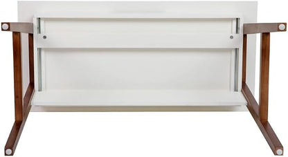 Flash Furniture Darla Computer Desk - White Home Office Desk with Storage Drawer - 42" Long Writing Desk for Bedroom