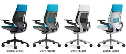 Steelcase Gesture Office Chair - Cogent: Connect Coconut Fabric, Low Seat Height, Wrapped Back, Dark on Dark Frame, Lumbar Support