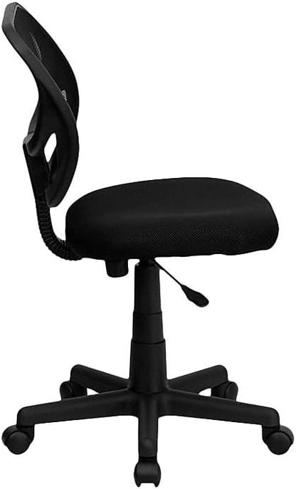 Flash Furniture Neri Low Back Black Mesh Swivel Task Office Chair with Curved Square Back