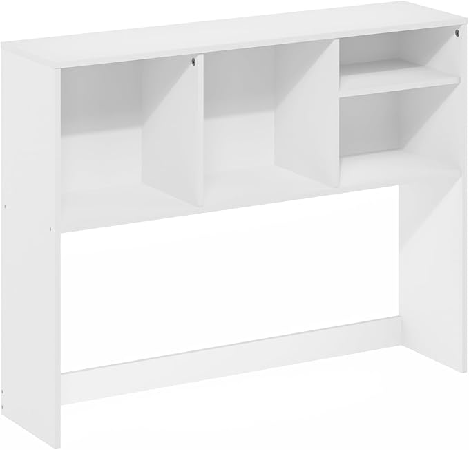 Furinno Classic Desk Shelf, 4-Shelf Desktop Hutch, Book Shelf, Desk Organzier, for Office Supplies, Office Desk Accessories, White