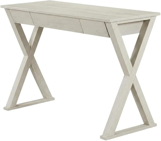 White Desk with Hutch, Stylish Workspace, Durable, Space-Saving, Ideal for Home and Professional Office Environments