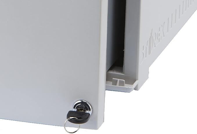 Storex Plastic One-Drawer File Cabinet – Locking Document Organizer with Casters for Home and Office, Gray, 1-Pack (61263A01C)