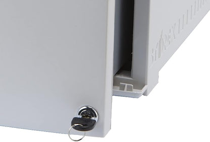Storex Plastic One-Drawer File Cabinet – Locking Document Organizer for Home and Office, Gray, 2-Pack (61261A02C)