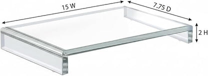 Azar Displays 515369-1PK Acrylic Laptop Stand, Computer Riser for Desk, Monitor Stand, Closet Organizer for Clothes & Shoes, Cabinet Display for Accessories and Décor (15-Inch)