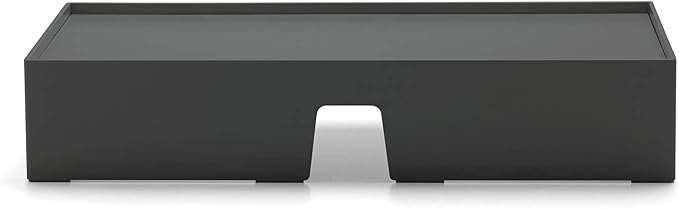 Poppin Dark Gray Monitor Riser - Lacquer-Like Finish, Cable Cutout in Back, Take Monitor to New Heights, Doubles As All-Purpose Shelf, Stacks with Accessory and Letter Trays, 21,1" x 10,6" x 4,1"