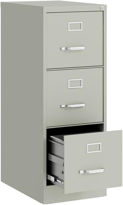 UrbanPro 3 Drawers 40.19" Vertical Light Gray Metal Filing Cabinet Lockable Pre-Assembled Stationary Letter Size for Home, Office