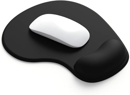 Office Mousepad with Gel Wrist Support - Ergonomic Gaming Desktop Mouse Pad Wrist Rest - Design Gamepad Mat Rubber Base for Laptop Computer -Silicone Non-Slip Special-Textured Surface (03Black)