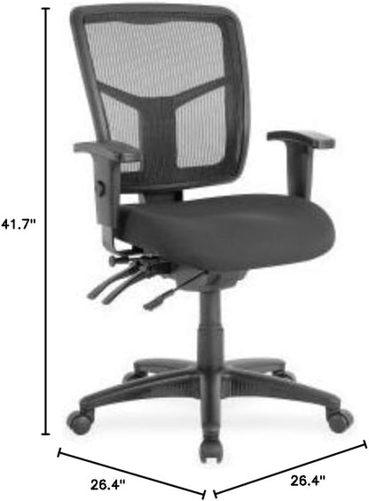 Lorell LLR86802 Managerial Swivel Mesh Mid-Back Chair