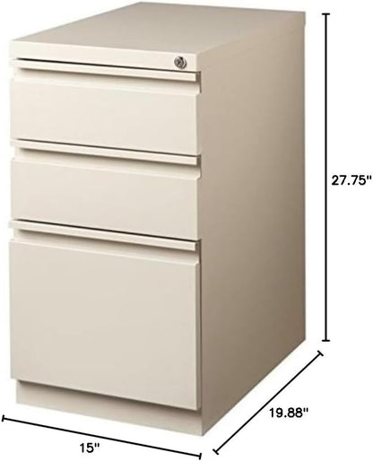 Hirsh 15" W 3 Drawer Desk Pedestal, Putty, Letter 18574-1 Each