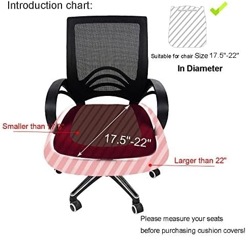 Smiry Stretch Jacquard Office Computer Chair Seat Covers, Removable Washable Anti-dust Desk Chair Seat Cushion Protectors - Ivory
