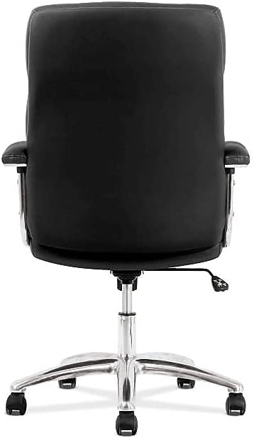 basyx by HON Executive Task Chair - Mid Back Leather Computer Chair for Office Desk, Black (VL103)