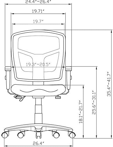 Lorell LLR86802 Managerial Swivel Mesh Mid-Back Chair