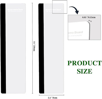 Office Desk Accessories 2pcs Computer Monitor Memo Board Message Board Transparent Acrylic Side Panel Sticky Note Board Left and Right Computer Note Board Suitable for Women Work Form Home Office