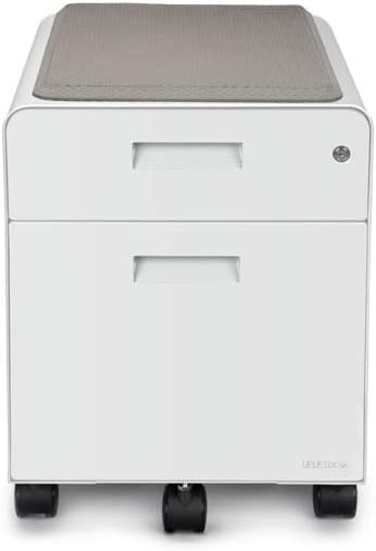UPLIFT DESK 2-Drawer File Cabinet with Seat, Rolling (White)