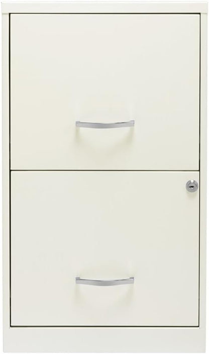 Scranton & Co Set of 2 18" D 2-Drawers Metal File Cabinet in Pearl White