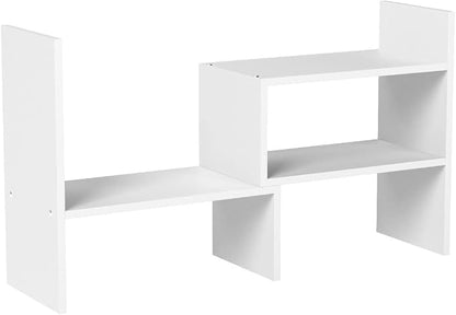 Sorfity Expandable Wood Desktop Bookshelf Desktop Organizer Office Storage Rack Wood Display Shelf - Free Style Display True Natural Stand Shelf Rack Assemble