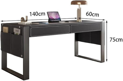 thalo Home Office Desk Desk Minimalist Study Home Bedroom Desktop Computer Desk Solid Wood Simple Modern Light Luxury Computer Desk Modern Simple Table(Size:140 * 60 * 75cm)