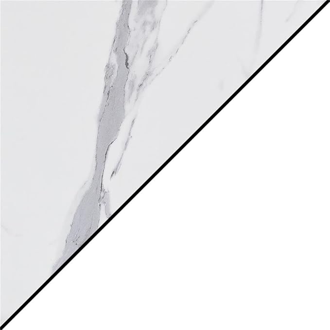 Convenience Concepts Designs2Go Trestle Desk 47" - Modern Desk or Vanity with Shelves, for Office, Dorm, Living Room, White Faux Marble/White