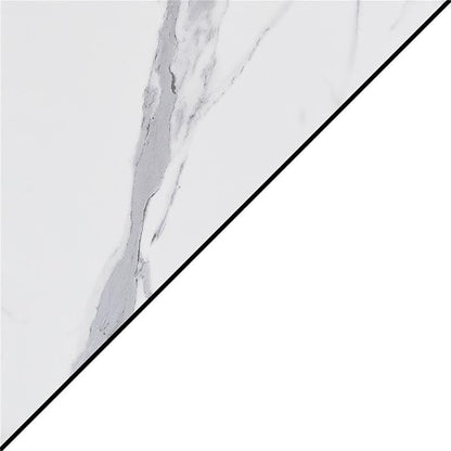 Convenience Concepts Designs2Go Trestle Desk 47" - Modern Desk or Vanity with Shelves, for Office, Dorm, Living Room, White Faux Marble/White