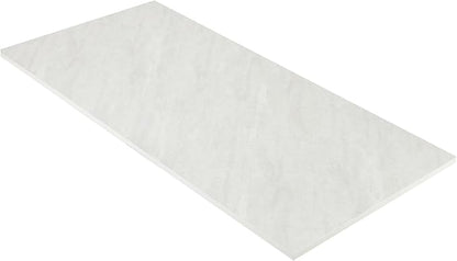 Kaboon Universal Tabletop 59.1"x23.62", Solid One-Piece Melamine Table Top, Double Desk L-Desk DIY, Home and Office Countertop, Sea Salt/White