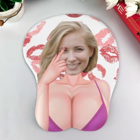 Custom Face Funny & Naughty Personalized Photo 3D Mouse Pad, Custom Face Sexy Body 3D Mouse Pads for Naughty Couple Funny Coworkers Troll, 3D Mouse Pads Adult Jokes Gifts for Couple Coworker Troll