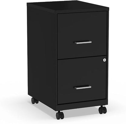 STAPLES Vertical File Cabinet for Letter/Legal Files, 2-Drawer, Letter/Legal Compatible, Locking, Black