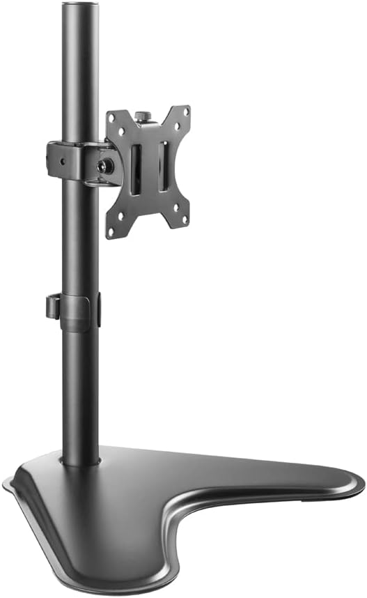 Amer EZSTAND Monitor Free-Standing Desk Stand for 1 Screen up to 32 inches Heavy-Duty Fully Adjustable with Max VESA 100x100mm