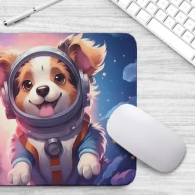 Mouse Pad Australian Shepherd Astronaut Dog in Space Mouse Pad Puppy floating in Space for Home Office Work Desk Computer Desktop Laptop for Dog Lovers