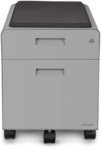 UPLIFT DESK 2-Drawer File Cabinet with Seat, Rolling (Gray)