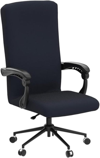 Elastic Computer Chair Cover with Durable Zipper - Protective Removable Washable Universal Office Desk Chair Seat Slip Cover - Stretchy Soft Anti-dust Desk Chair Seat Protector for Dogs, Cats, Pets