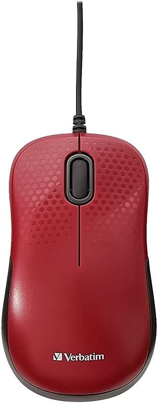 Verbatim Silent Corded Optical Mouse – Red