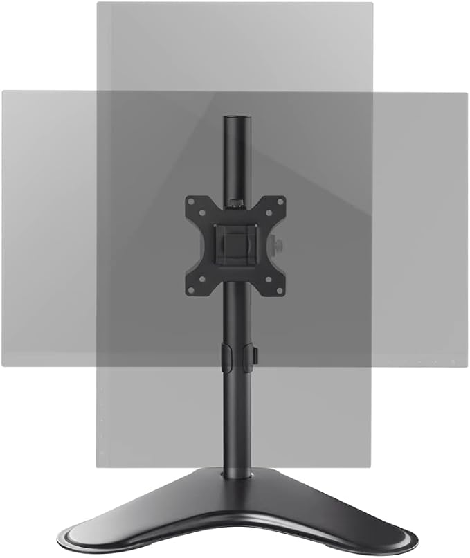 Amer EZSTAND Monitor Free-Standing Desk Stand for 1 Screen up to 32 inches Heavy-Duty Fully Adjustable with Max VESA 100x100mm