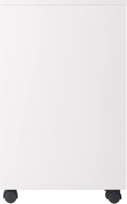 Winsome Halifax Mobile Storage Cabinet with 1 Door & 5 Drawers in White, Stylish & Functional Home Storage Cabinet for Filing, Kitchen Organization, Moveable Furniture for Office, Dorms, Apartments