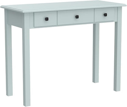 STHOUYN Small Green Writing Desk with Drawers, Vanity Table for Bedroom | Small Farmhouse Makeup Vanity Desk No Mirror, Adult/Student Writing Desk with Drawers for Small Spaces, Home Office, Study