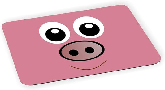 Pink Pig Design - Ultra Thin Non-Slip Mouse Pad Mousepad for use with Laptops, Macbooks, Travel
