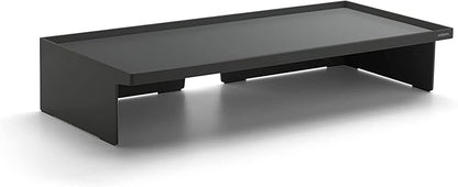 Poppin Dark Gray Monitor Riser - Lacquer-Like Finish, Cable Cutout in Back, Take Monitor to New Heights, Doubles As All-Purpose Shelf, Stacks with Accessory and Letter Trays, 21,1" x 10,6" x 4,1"