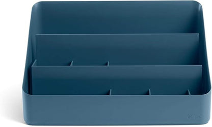 Poppin Desk Organizer with 3 Tiers, Sliding & Removable Dividers, Charging Station - All-in-One Workspace Organizer for Office Supplies, Desktop Organizer