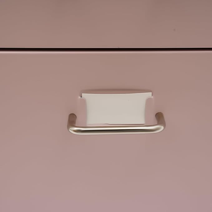 3 Drawers File Cabinet Locking Vertical File Cabinet Under Desk Small File Cabinet with Wheels for Home Office (Pink)