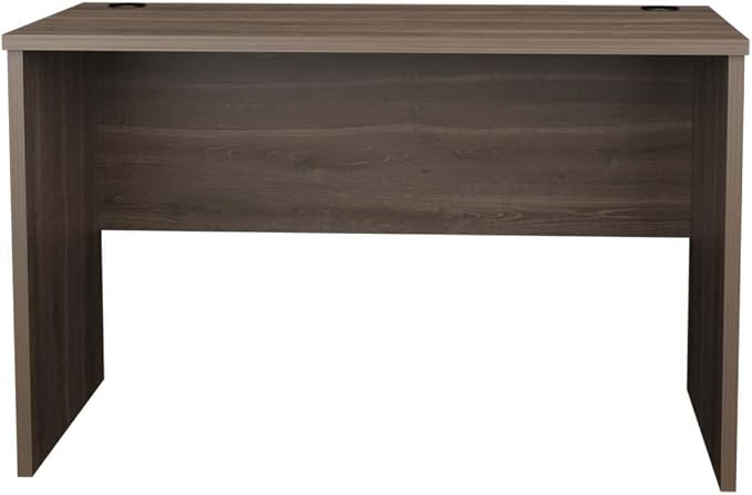 Minimalist Home Office Desk with Cable Management - Dark Walnut Finish