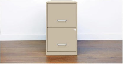 Scranton & Co Set of 2 18" D 2-Drawers Metal File Cabinet in Putty/Beige
