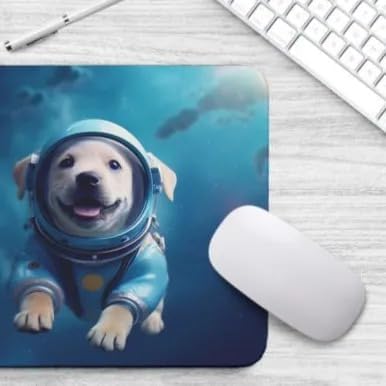 Mouse Pad Labrador Retriever Astronaut Dog in Space Mouse Pad Puppy floating in Space for Home Office Work Desk Computer Desktop Laptop for Dog Lovers