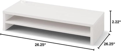 Iris Ohyama MNS-590T Storage Stand for a Clean Desk 23.2 inches (59 cm) Wide Design with Storage Shelf, White, Large Storage Area, Raises Eye Lines, Reduces Neck and Shoulder Burden Simple Design Fits