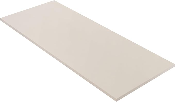 Kaboon Universal Tabletop 55"x23.62" Solid One-Piece Melamine Table Top, Double Desk L-Desk DIY, Home and Office Countertop,Leather/Ivory