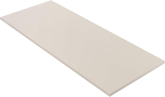 Kaboon Universal Tabletop 55"x23.62" Solid One-Piece Melamine Table Top, Double Desk L-Desk DIY, Home and Office Countertop,Leather/Ivory