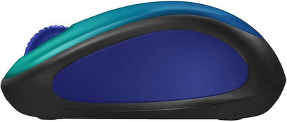 Logitech Designer Collection Limited Edition Wireless Compact Mouse with Colorful Designs, 1000 DPI Optical 3-Buttons Mouse, Blue Aurora 910-006118 (Renewed)